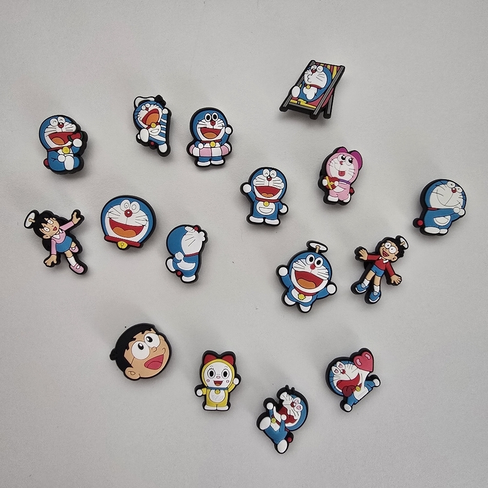 NEW Doraemon Cartoon Cat Jibbitz Bundle 16 Shoe Charms for Crocs - Picture 2 of 7